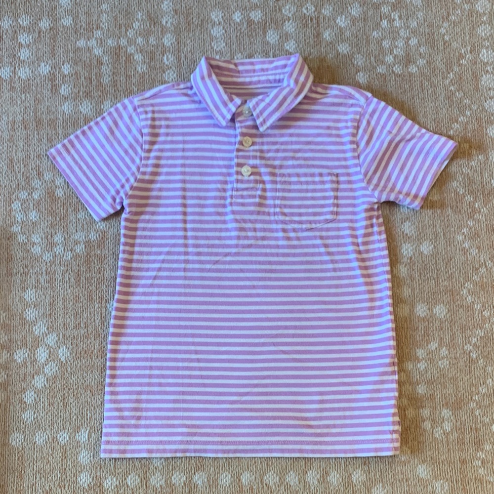 Crewcuts Lavender & White Striped Polo Shirt